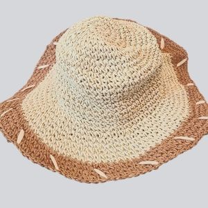 ANTHROPOLOGIE STRAW HAT packable shade UV SPF Beach Vaca NWT
